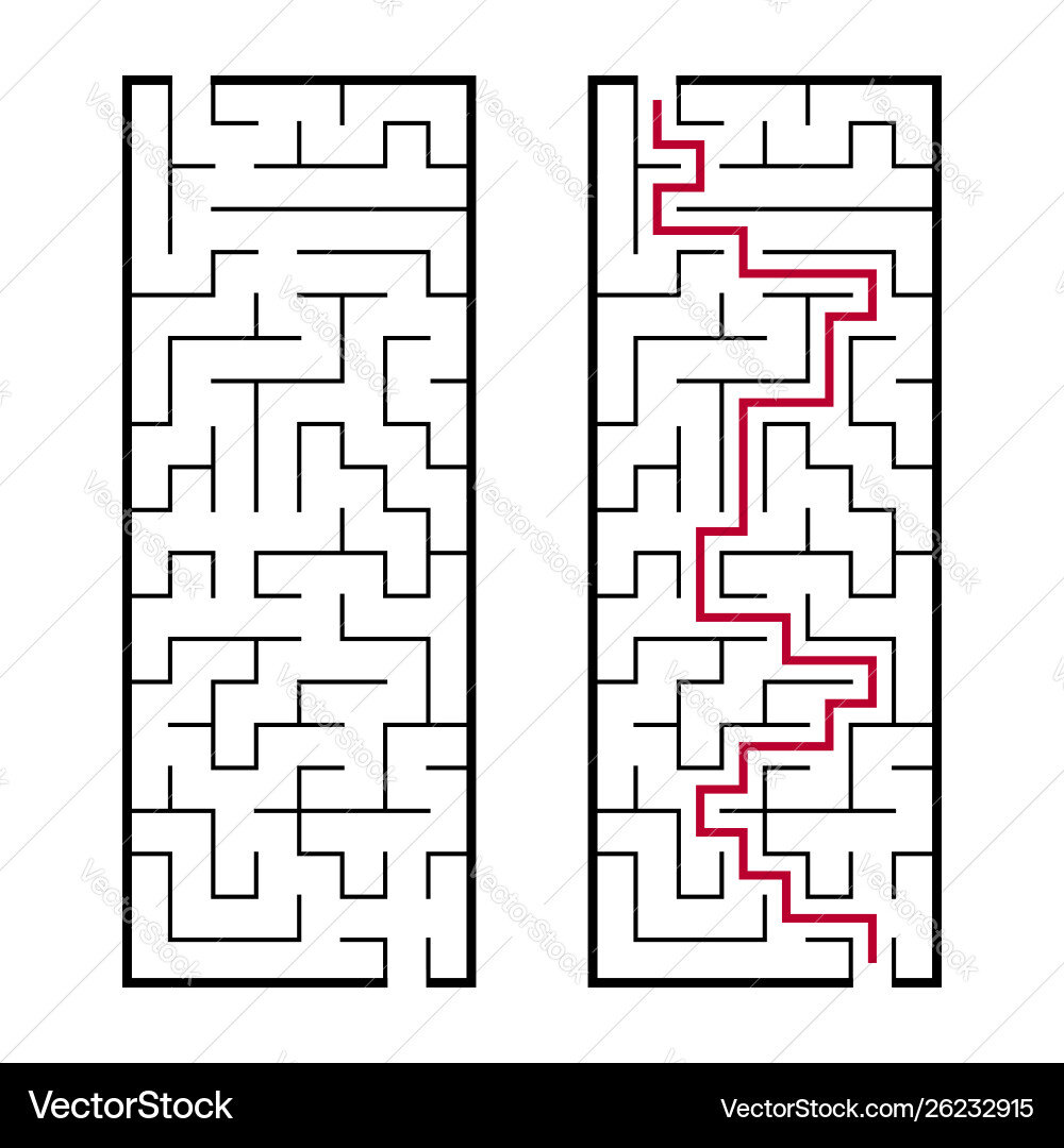 Black rectangular labyrinth with an input Black rectangular labyrinth with an input vector image