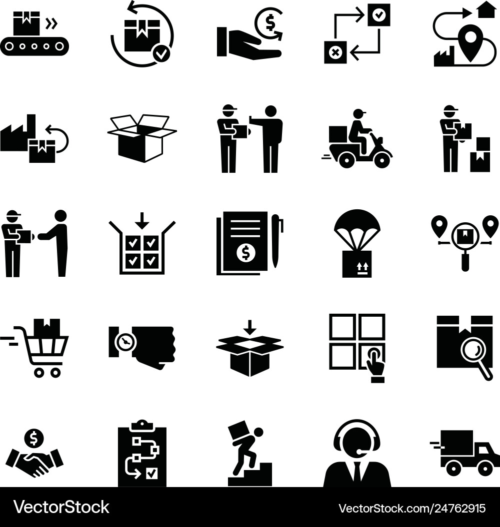 Fast delivery logistic icons big set in flat style Fast delivery logistic icons big set in flat style vector image