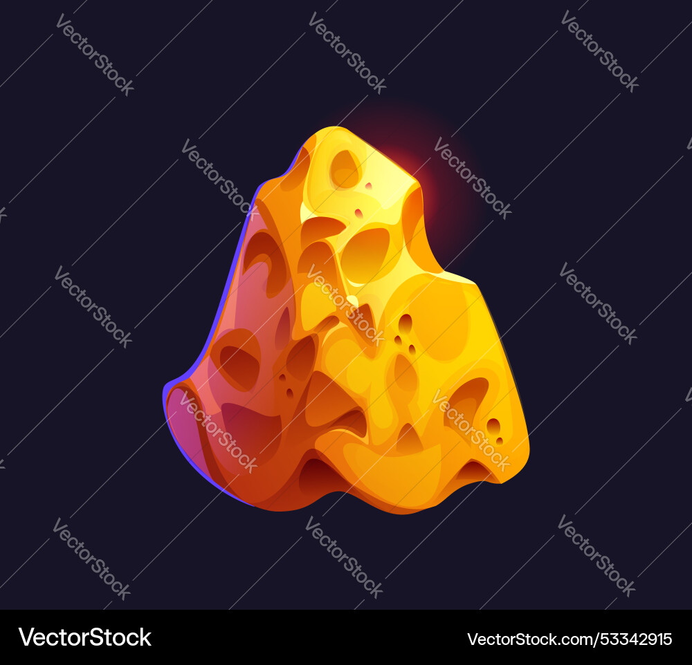 Golden nugget cartoon gold rock game asset Vector Image