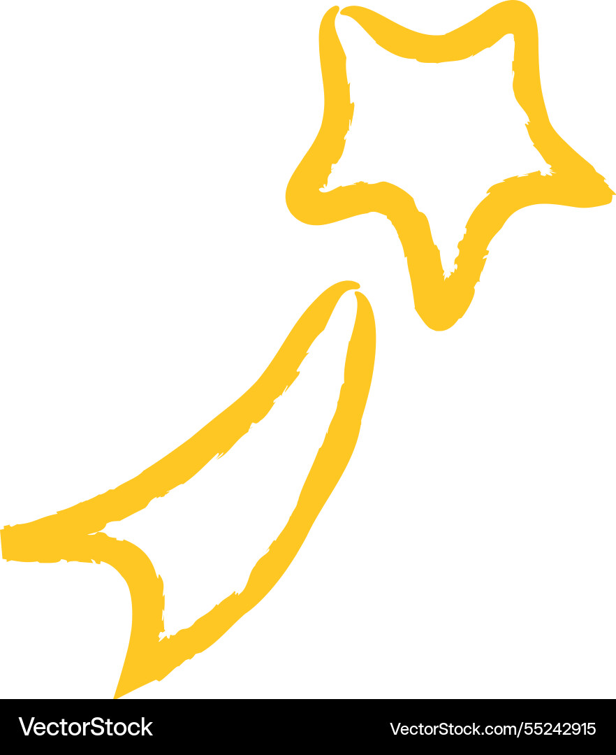 Handgezeichneter Crayon fliegender Stern Handgezeichneter Crayon fliegender Stern vektorbild