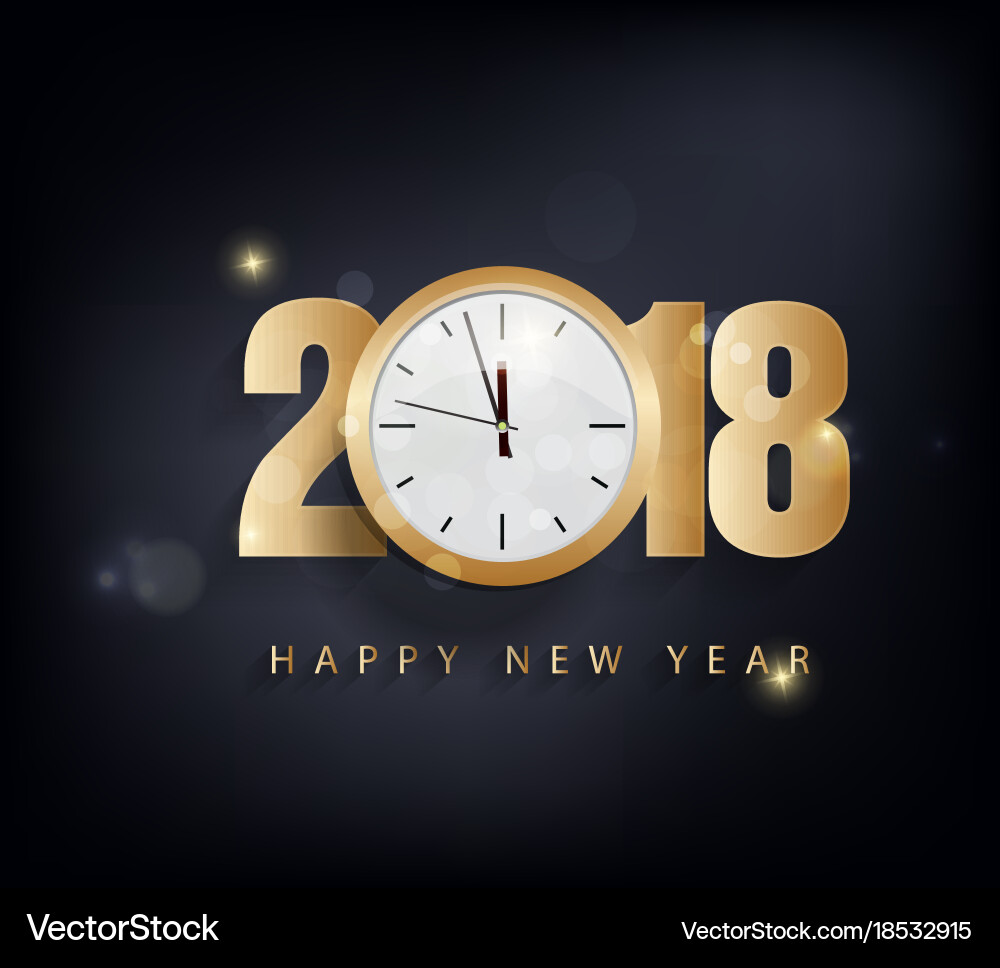 Happy new year 2018 greeting card and merry Vector Image