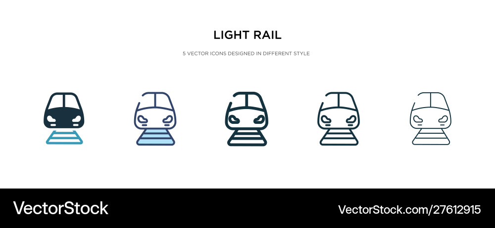 Light rail icon in different style two colored Light rail icon in different style two colored vector image
