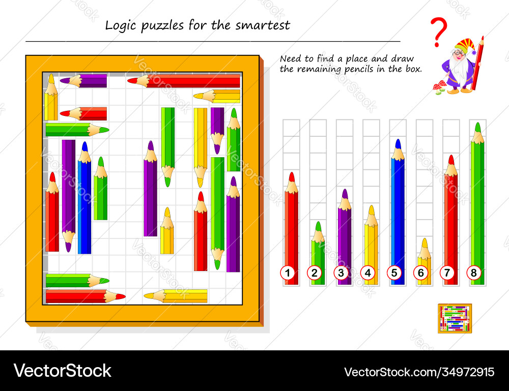 Logical puzzle game for smartest need to find Logical puzzle game for smartest need to find vector image