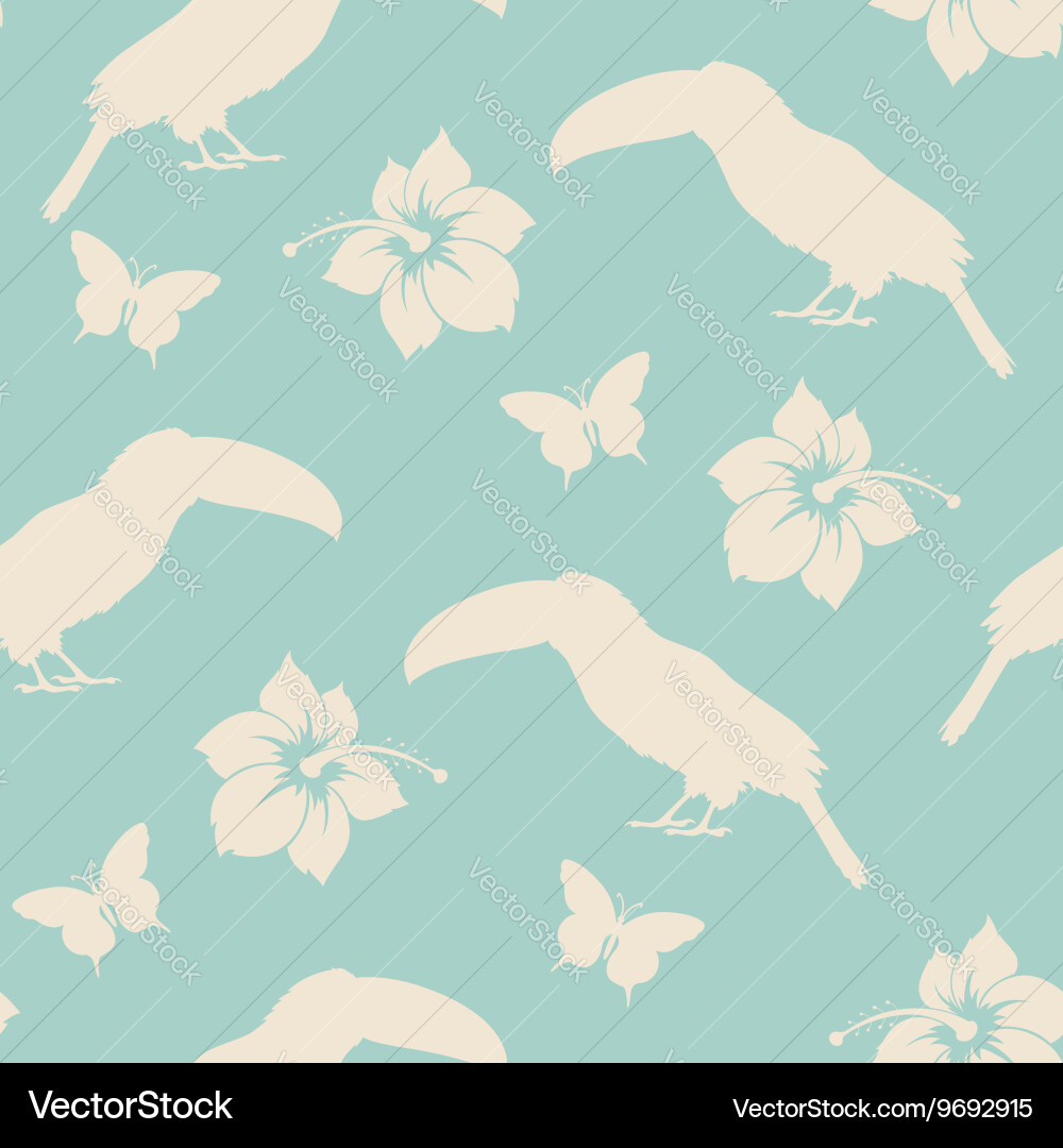 Seamless pattern with toucan Vector Image