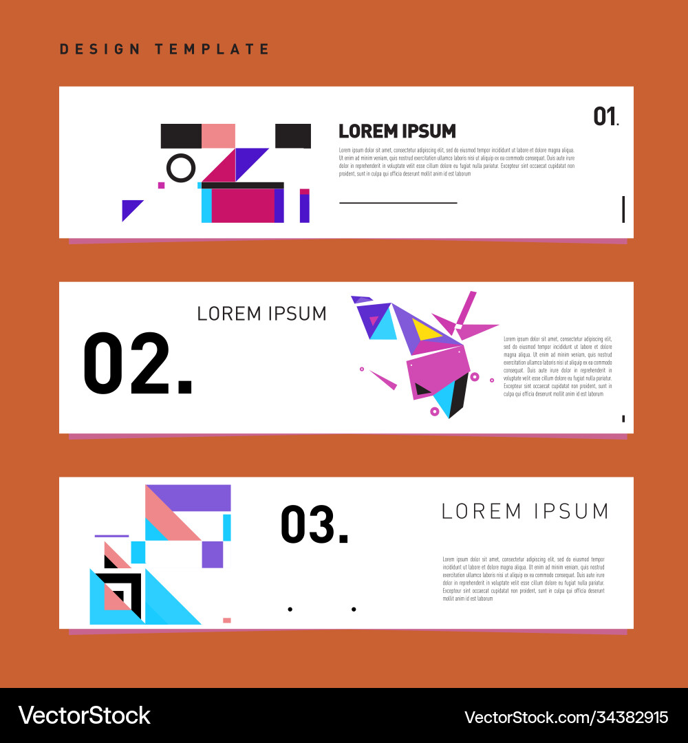 Set abstract banner web design template retro Set abstract banner web design template retro Vector Image