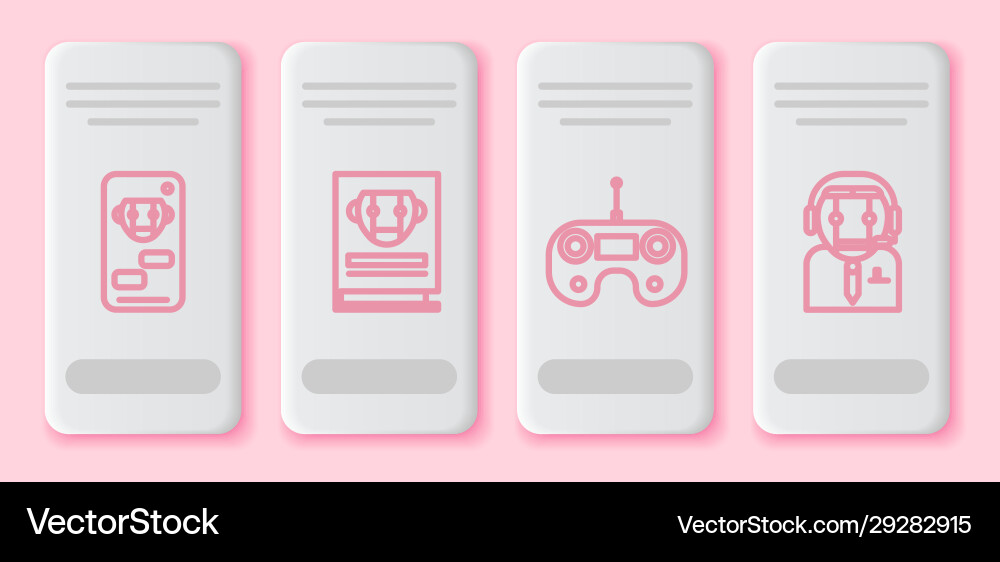 Set line bot user manual remote control vector image