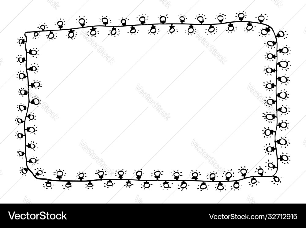 Simple hand draw sketch rectangle frame from vector image