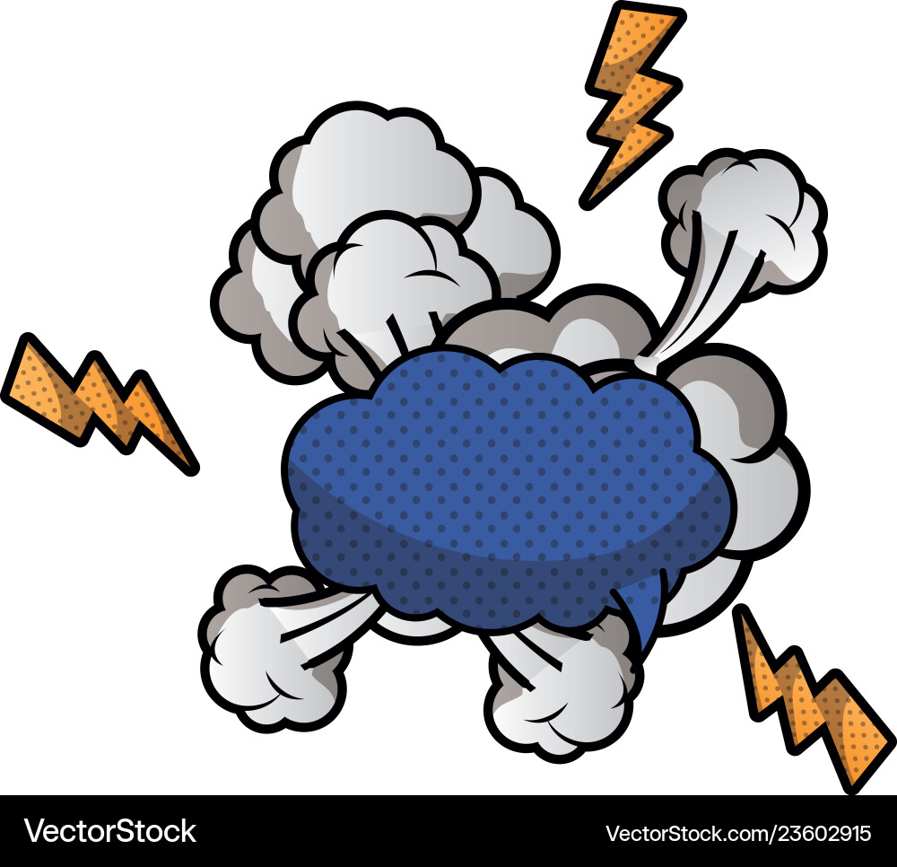 Speech bubble with cloud and thunder isolated icon Speech bubble with cloud and thunder isolated icon vector image