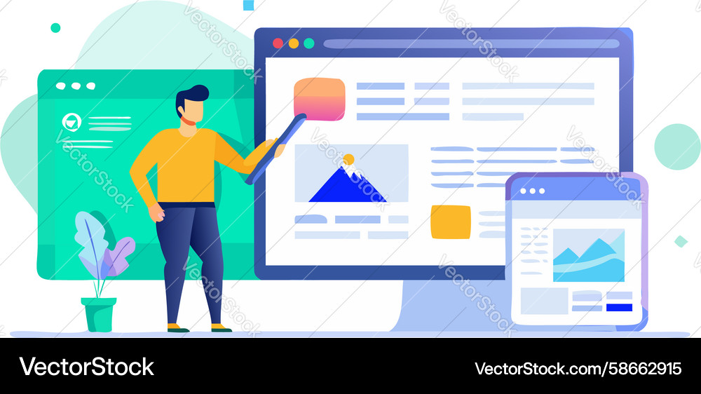 User interface design and development workflow Vector Image