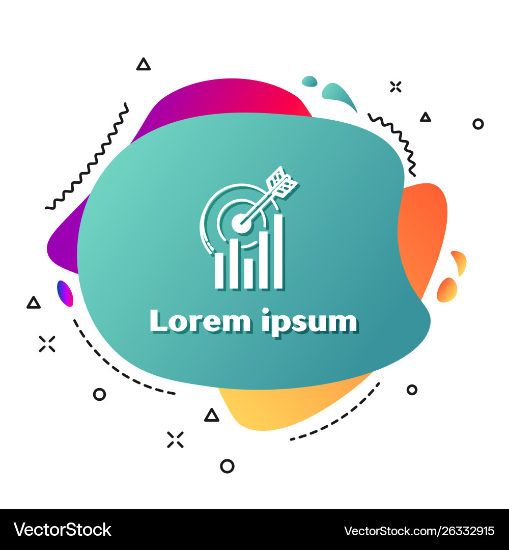 White target with graph chart icon isolated White target with graph chart icon isolated vector image