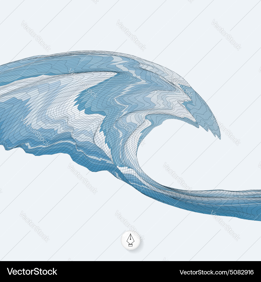 Abstract background with waves mosaic 3d vector image