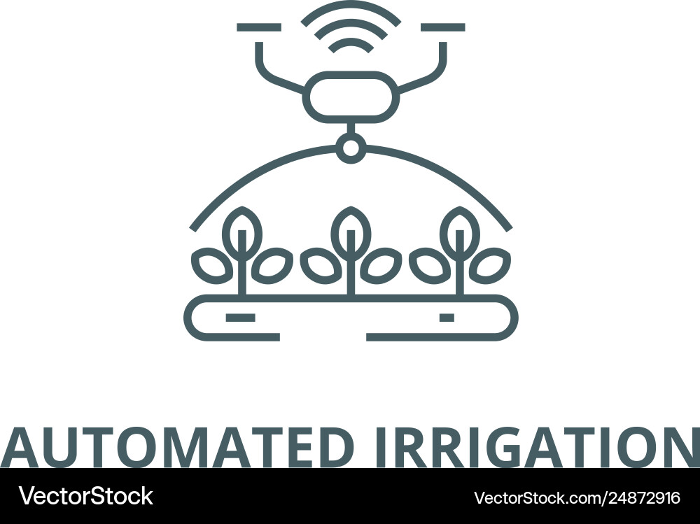 Automated irrigation line icon Automated irrigation line icon vector image