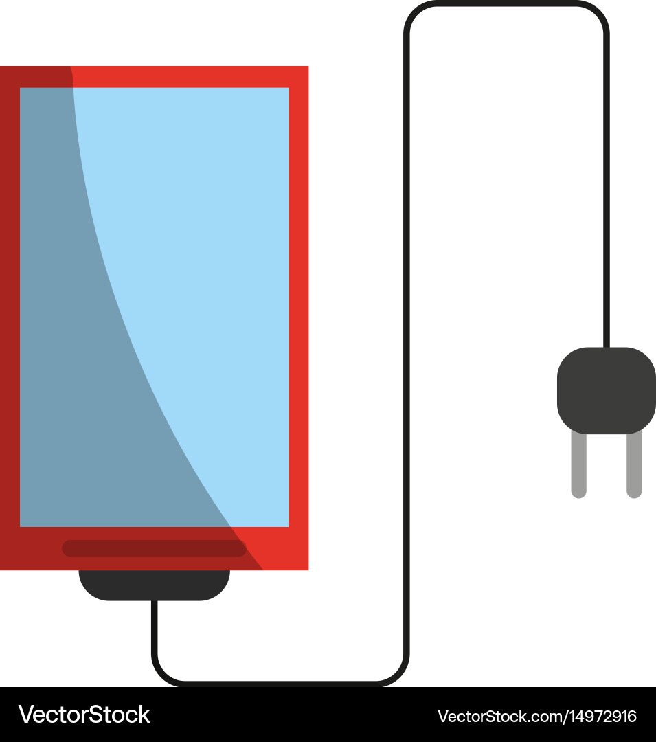 Cellphone with cord and plug icon image vector image