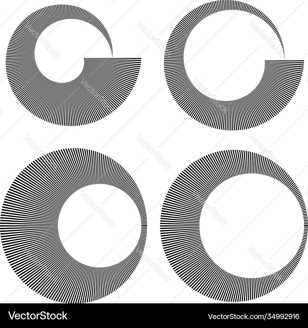 Circular radial lines volute helix shape design Vector Image