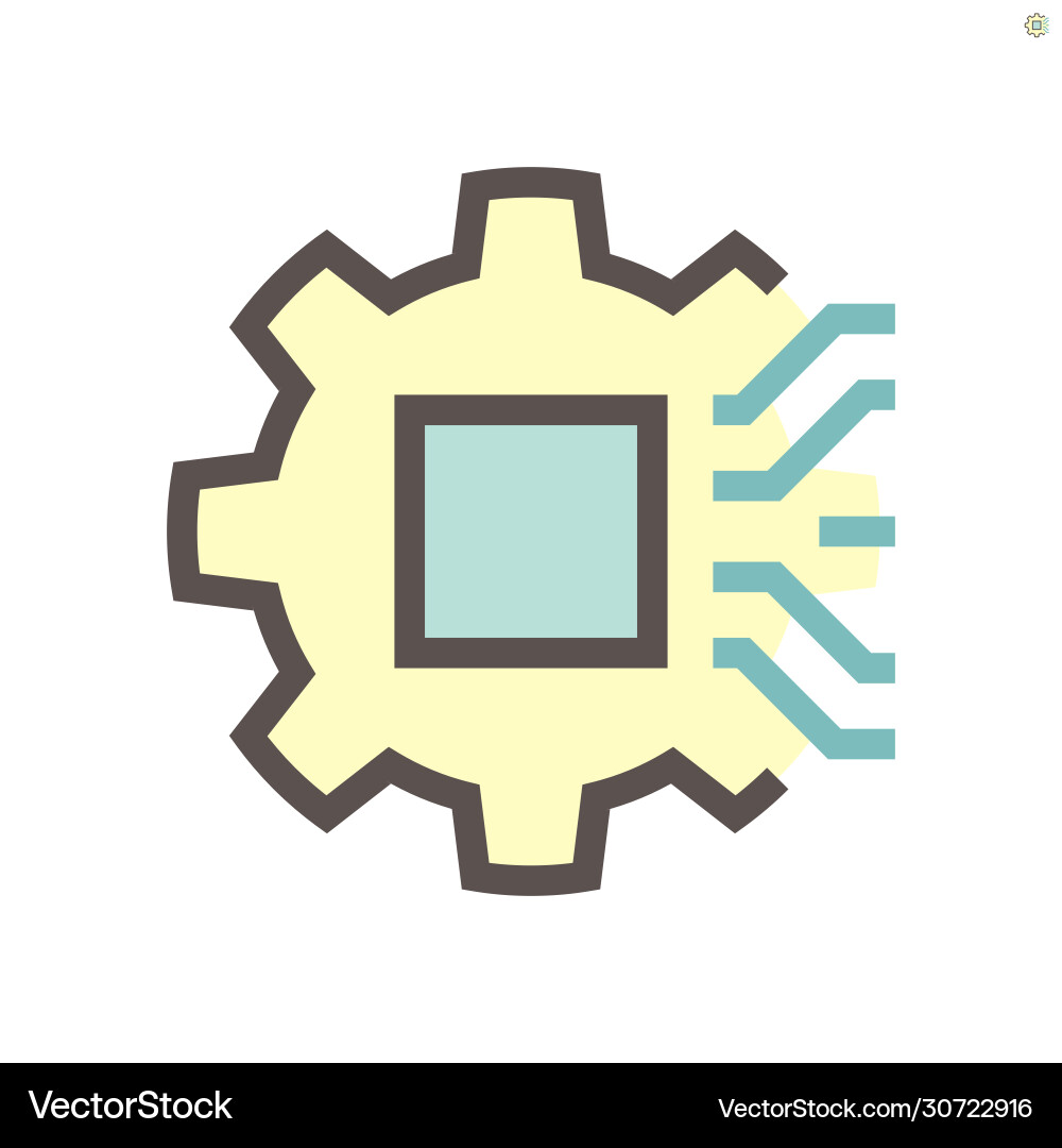 Computer chip processor technology and gear shape Computer chip processor technology and gear shape vector image