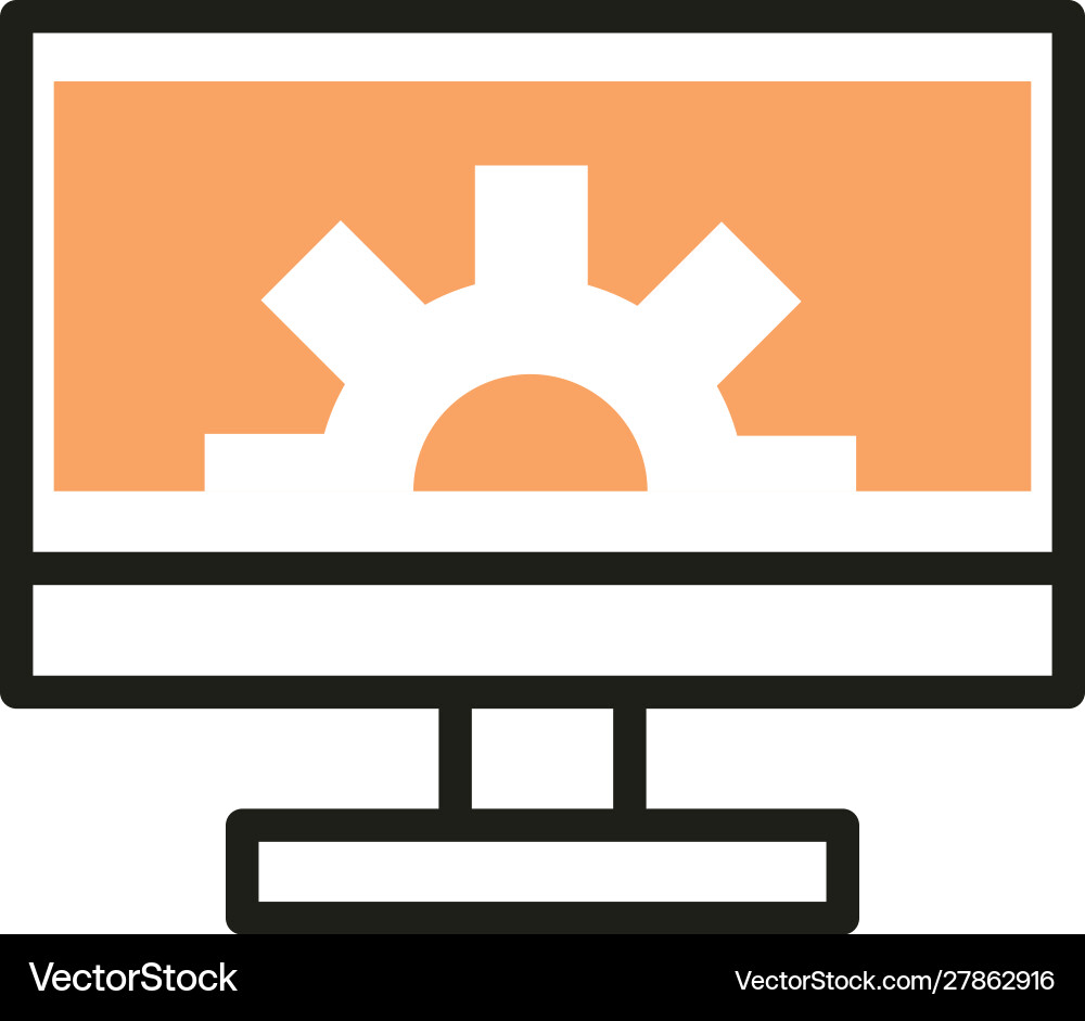Computer monitor setting web development icon line Computer monitor setting web development icon line vector image