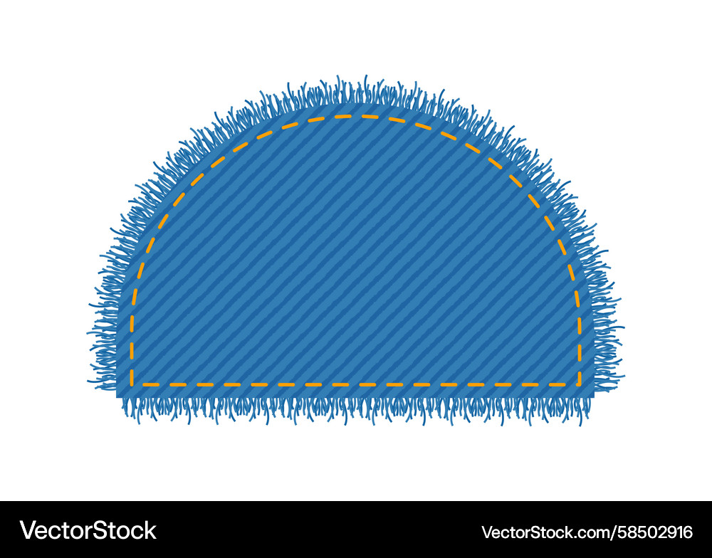 Denim Half Circle Patch Vector Image