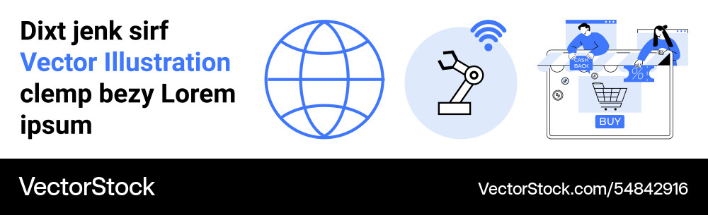 Digital technology integration in global Digital technology integration in global vector image