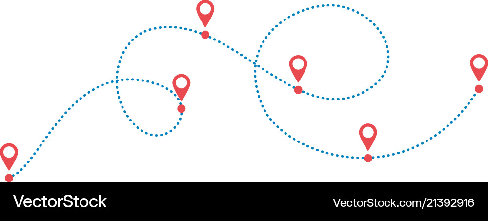 Dotted path with points Vector Image