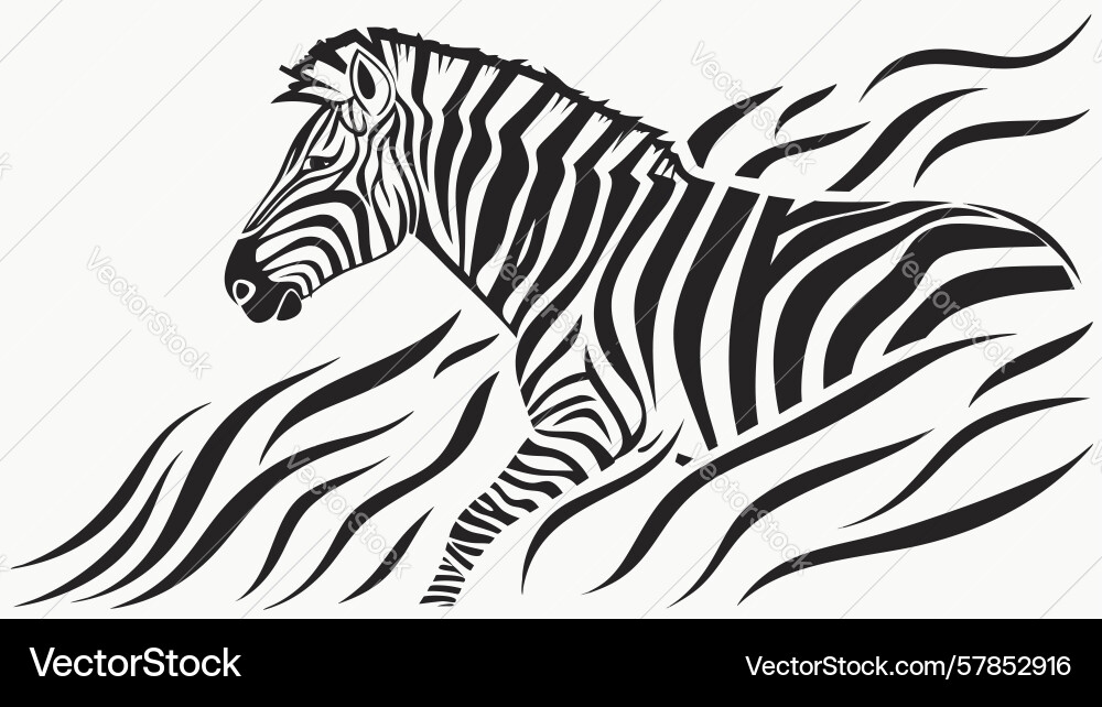 Dynamic zebra close-up stripe design generative vector image