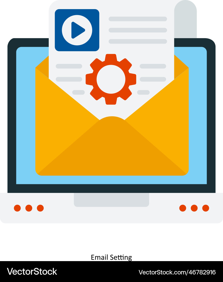 Email setting fill outline icons simple st Vector Image