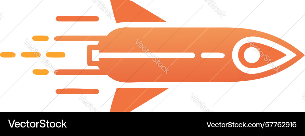 Fiery rocket launch with speed lines dynamic Vector Image