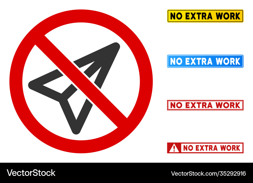 Flat no freelance sign with captions Flat no freelance sign with captions vector image