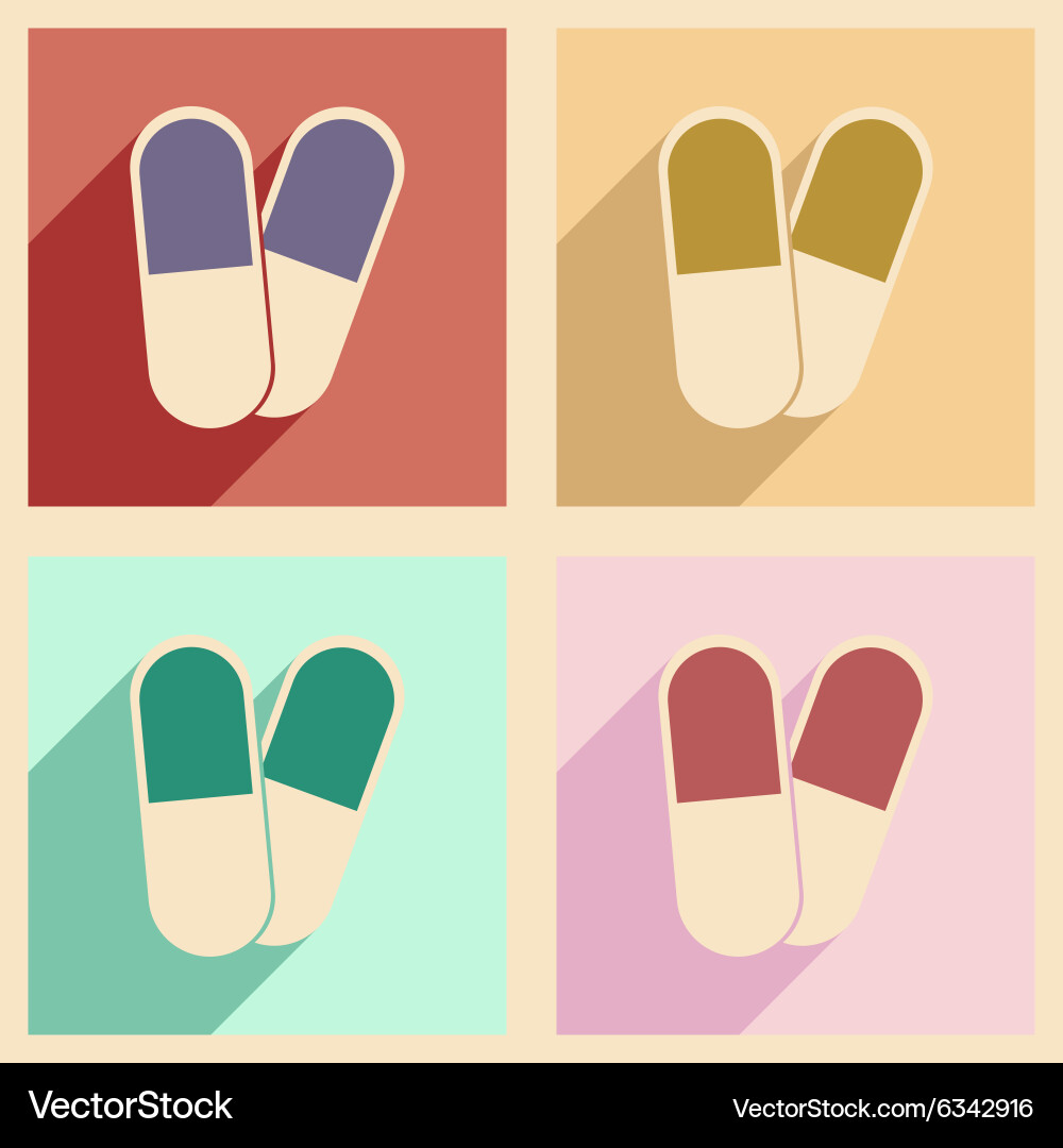 Flat with shadow concept and mobile application Vector Image