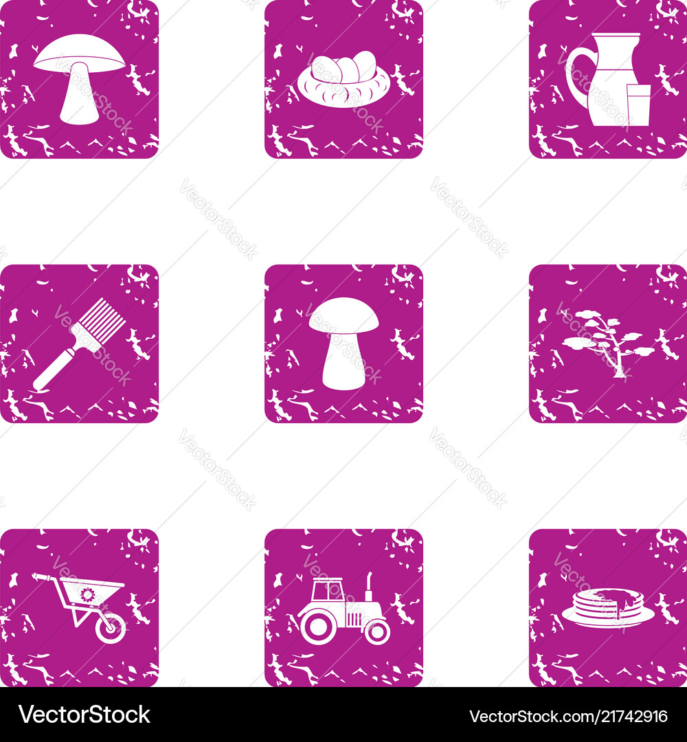 Grunge Private Plot Icons Vector Image