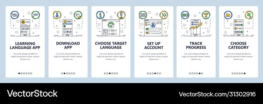 Language learning website and mobile app vector image