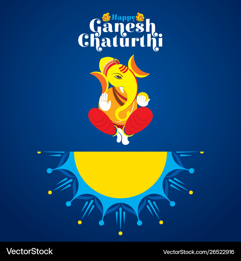 Lord Ganesha - Ganesh Chaturthi Poster Vector Image
