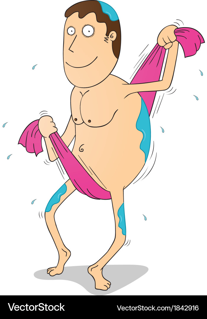 Man using towel vector image