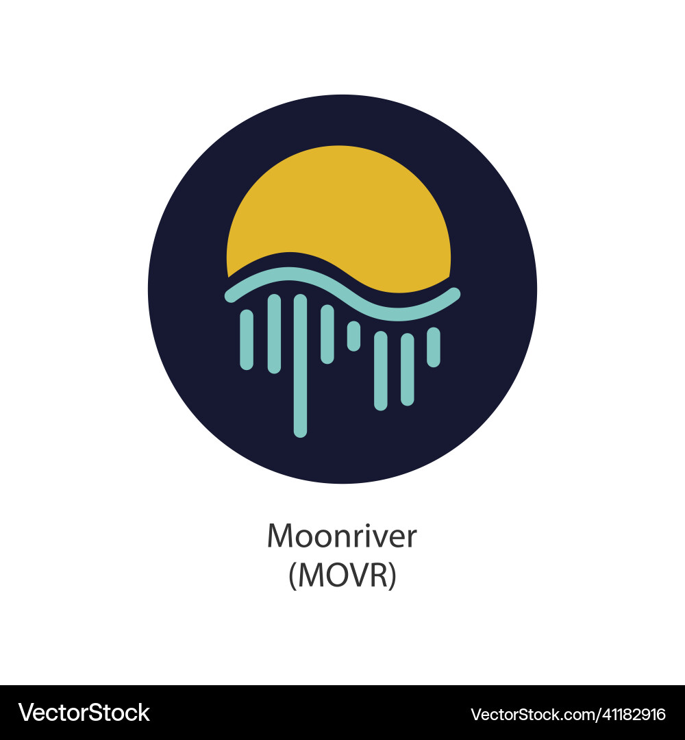 Moonriver crypto currency token logo – Royalty-Free Vector | VectorStock