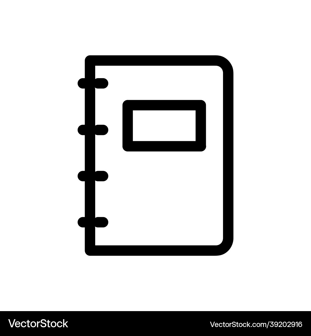 Notebook line icon isolated simple vector image