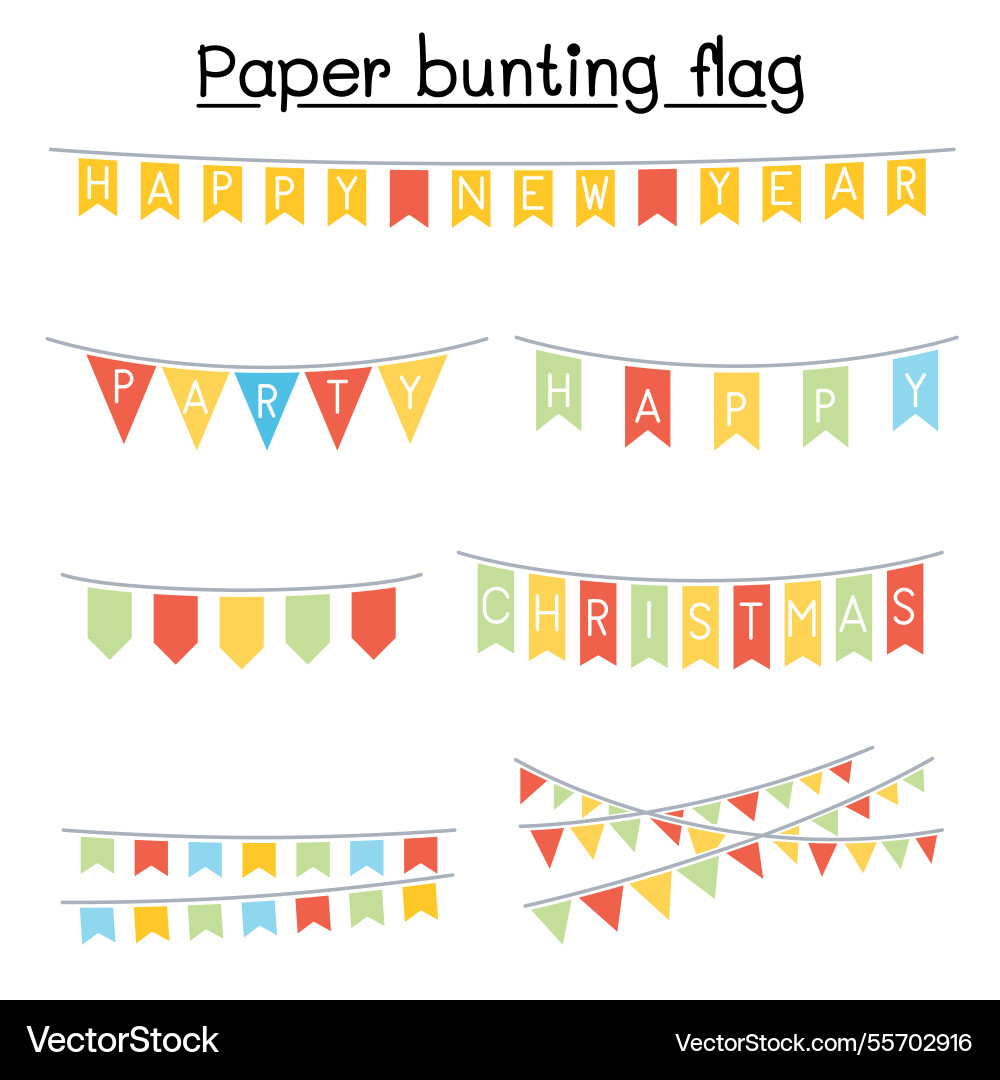 Paper bunting flag graphic design in flat color Paper bunting flag graphic design in flat color vector image