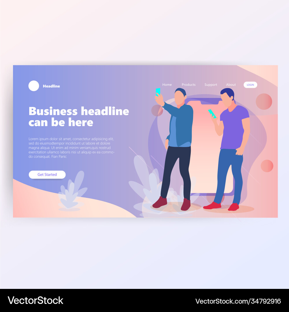 People work in a team and interact with graphs Vector Image