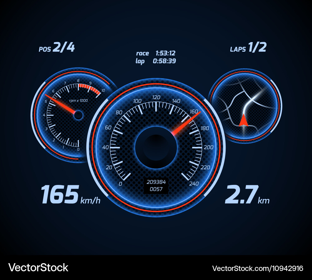 Racing Dashboard Display Vector Image
