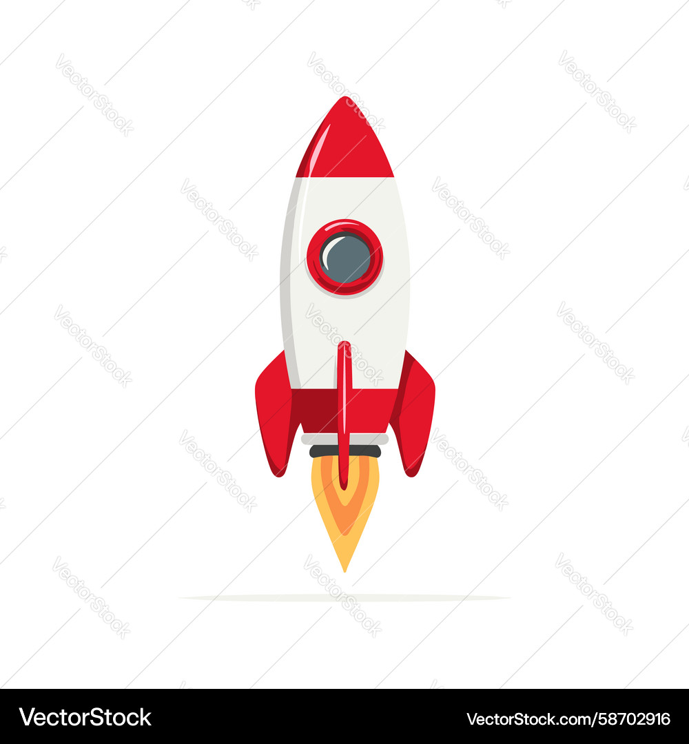 Rocket Launching into Space Vector Image