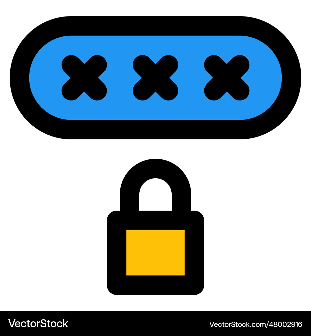 Security lock system installed for software Vector Image