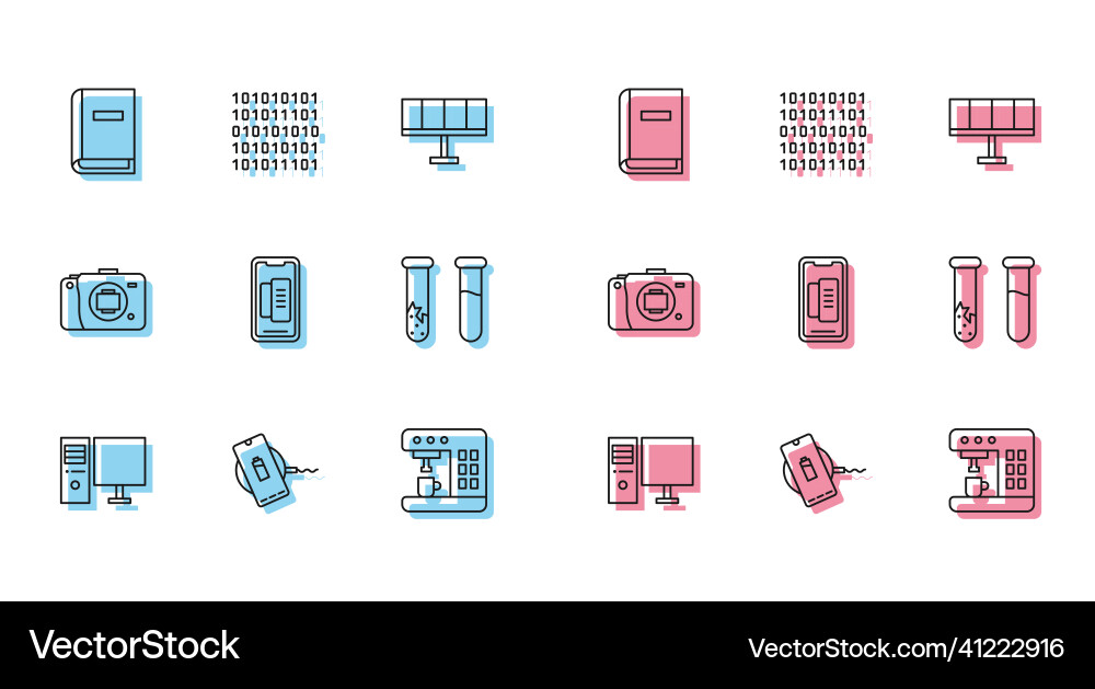 Set line computer monitor wireless charger user Set line computer monitor wireless charger user Vector Image