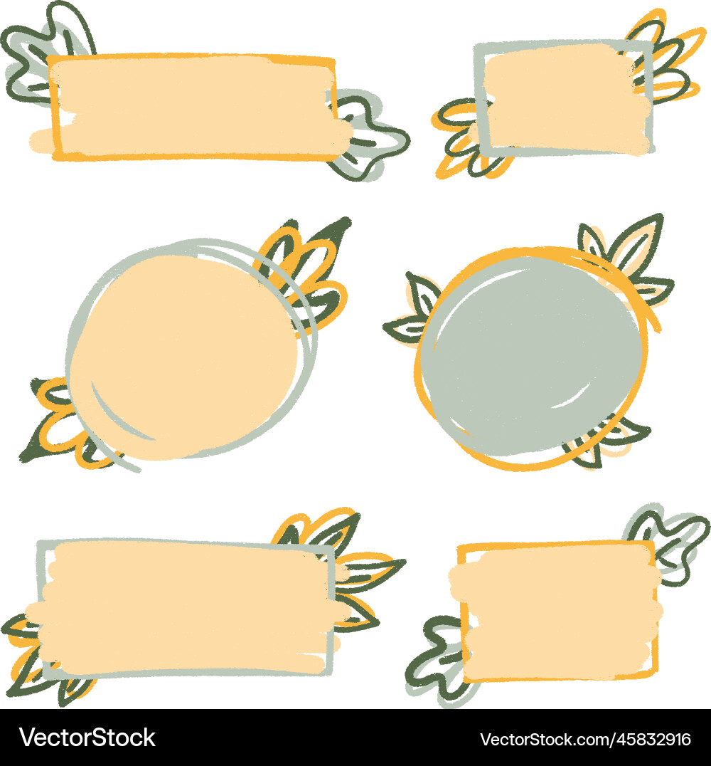 Set of frames for text with leaves Set of frames for text with leaves Vector Image