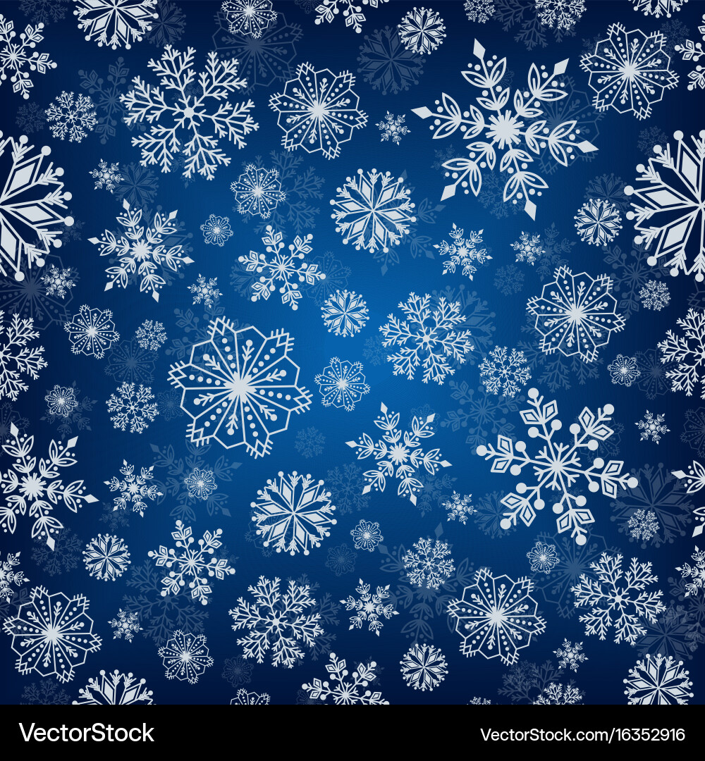 Snowflake Seamless Winter Pattern Vector Image
