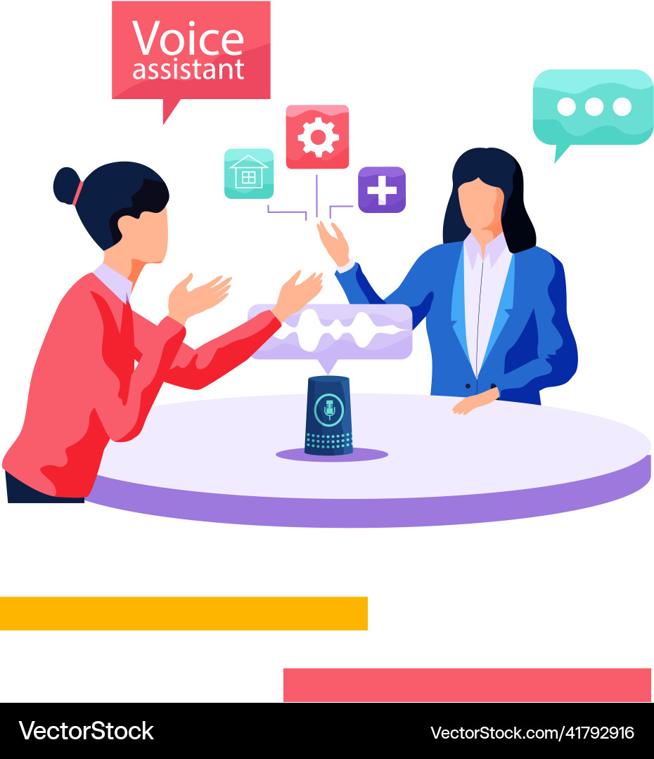 Voice assistant smart speaker virtual Voice assistant smart speaker virtual vector image