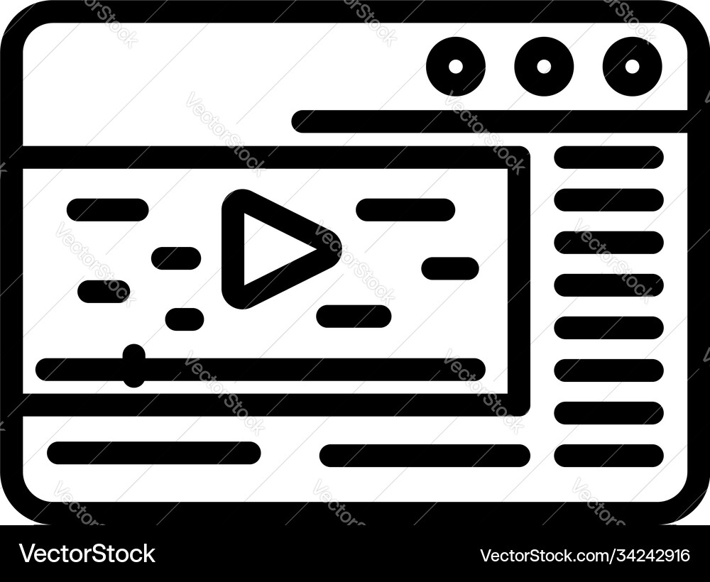 Web browser stream icon outline style Web browser stream icon outline style vector image