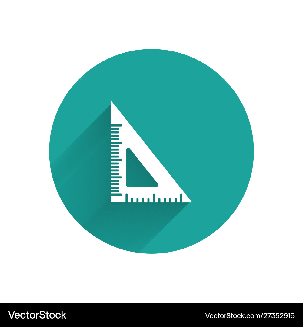 White triangular ruler icon isolated with long White triangular ruler icon isolated with long vector image