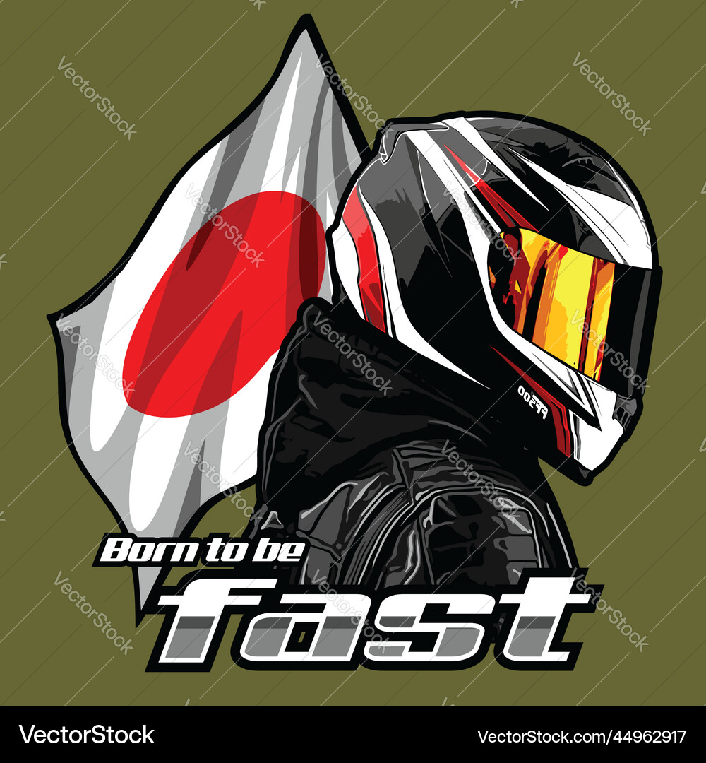 A biker with helmet flow pattern A biker with helmet flow pattern Vector Image