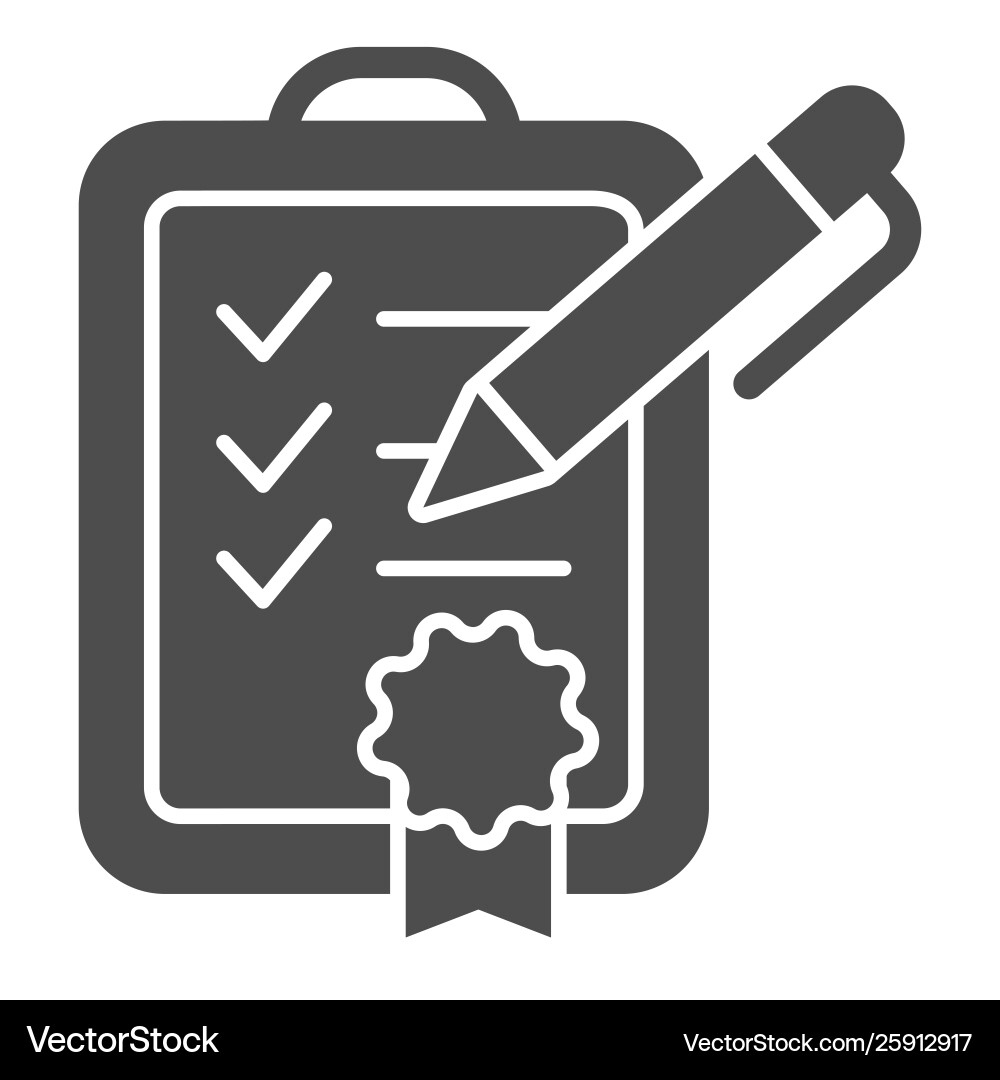 Achievement list solid icon checklist Achievement list solid icon checklist Vector Image
