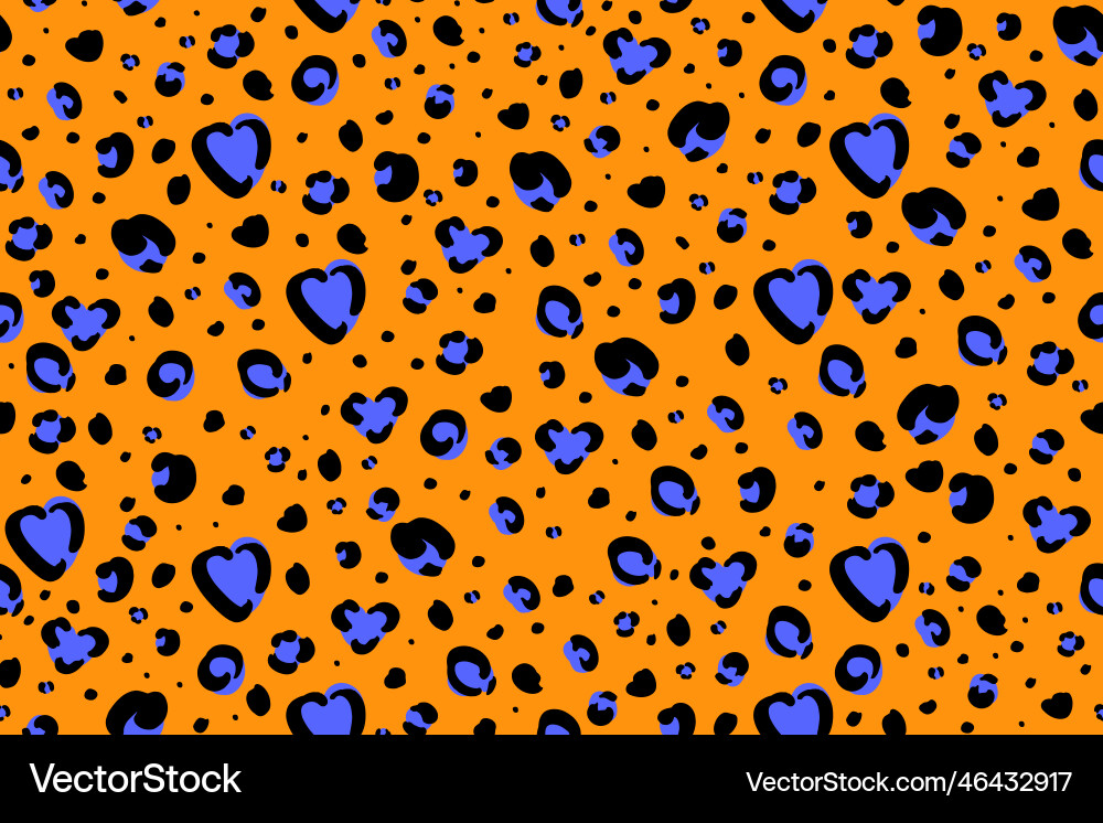 Bright seamless pattern with leopard print vector image