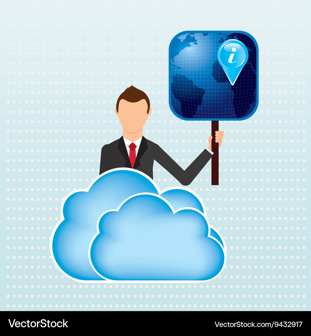 Cloud computing design vector image