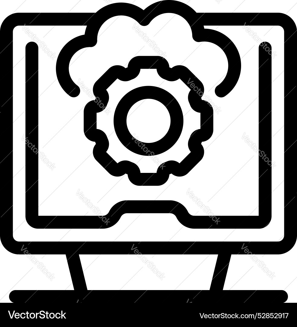 Computer showing cloud computing system Computer showing cloud computing system Vector Image
